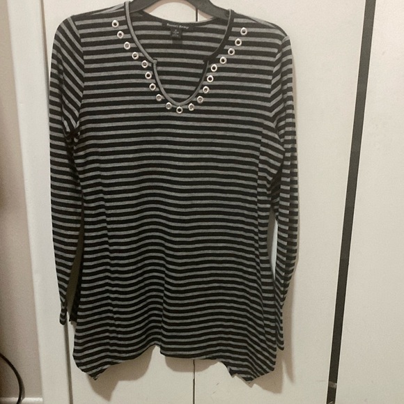 Russell Kemp Tops - Black and white striped Tunic Top